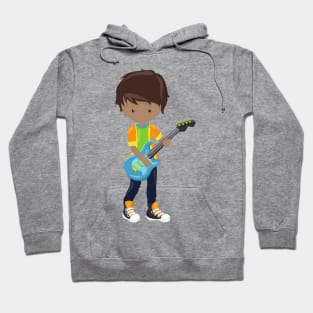 African American Boy, Rock Boy, Guitar Player Hoodie